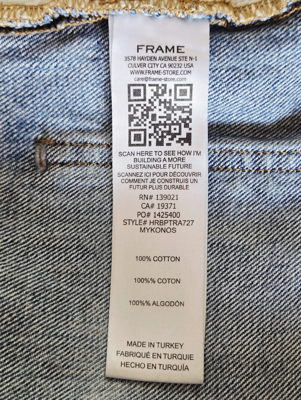 Frame Denim 100% Cotton Wide Leg High Waist Jeans Frayed Hem sz 26 - Picture 6 of 10